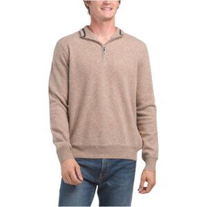 LACHLAN Merino Wool And Cashmere Blend Quarter Zip Sweater